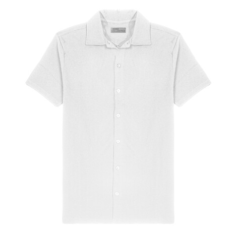 Horizon Ottoman Button Down SS Shirt // White (S)