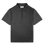 Streetlight Seersucker SS Zip Polo // Black + Charcoal (2XL)