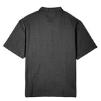 Streetlight Seersucker SS Zip Polo // Black + Charcoal (2XL)