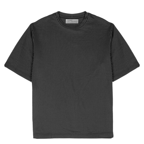 Streetlight Seersucker SS Tee // Black/Charcoal (S)