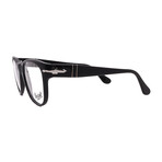 Persol // Men's // PO3312V 95 Square Optical Glasses // Black + Clear Demo Lenses