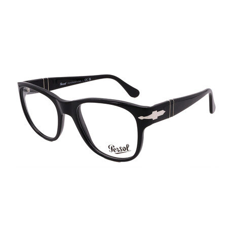 Persol // Men's // PO3312V 95 Square Optical Glasses // Black + Clear Demo Lenses