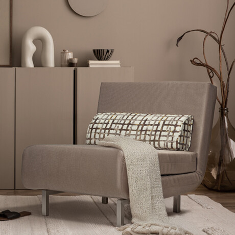 Satin Taupe Savion Chair Bed