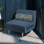 Satin Blue Savion Chair Bed