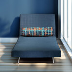 Satin Blue Savion Chair Bed