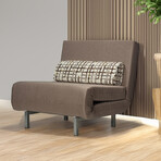 Satin Taupe Savion Chair Bed