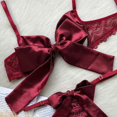 Bow Tie Set // Wine Red // Set of 2 (S)