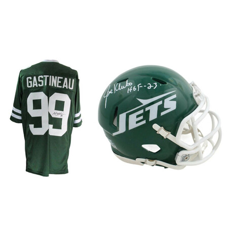 New York Jets // Mark Gastineau & Joe Klecko // Signed Jersey + Helmet