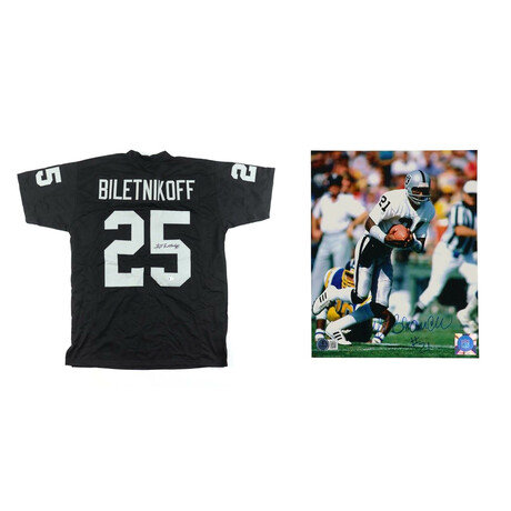 Oakl+ Raiders // Fred Biletnikoff & Cliff Branch // Signed Jersey + Photo