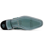Pissa // Caiman + Belly Lizard Ring Leather Derbys // Teal + White (US: 7)