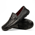 Bolonia // Ostrich Leg Leather Drivers // Black (US: 7)