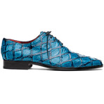 Olivieri // Pirarucu Leather Oxford Shoes // Caribbean Blue (US: 9.5)