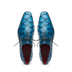 Olivieri // Pirarucu Leather Oxford Shoes // Caribbean Blue (US: 9.5)