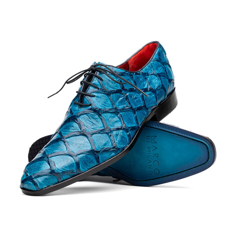 Olivieri // Pirarucu Leather Oxford Shoes // Caribbean Blue (US: 7)