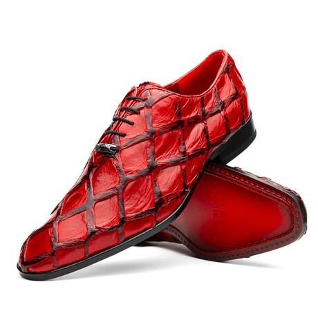 Olivieri // Pirarucu Leather Oxford Shoes // Red (US: 7)