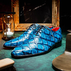 Olivieri // Pirarucu Leather Oxford Shoes // Caribbean Blue (US: 9.5)
