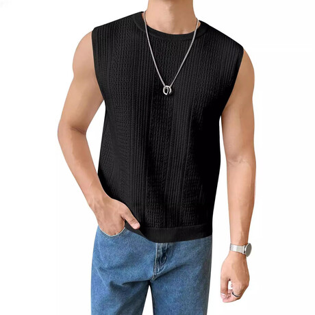 Sleeveless Knit Tank Top // Black (XS)
