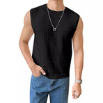 Sleeveless Knit Tank Top // Black (XL)
