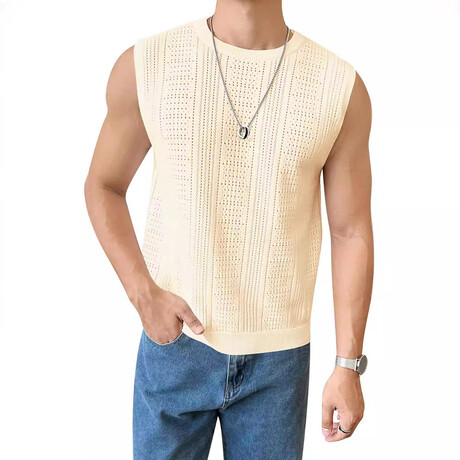 Sleeveless Knit Tank Top // Apricot (XS)