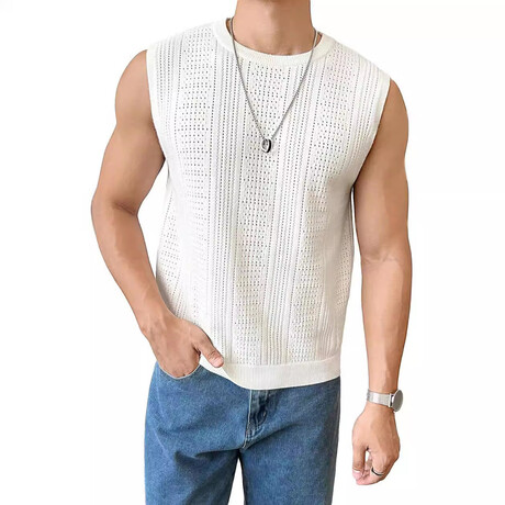 Sleeveless Knit Tank Top // White (XS)