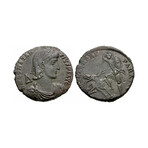 Roman Soldier Spearing Barbarian Horseman // 351-354 AD Coin