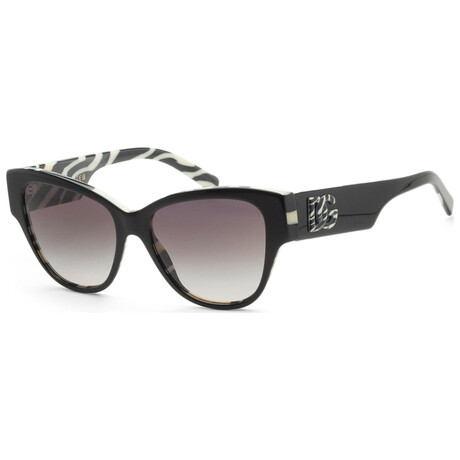 Dolce & Gabbana // Women's DG4449-3372-P-54 // Black On Zebra + Dark Grey Tampo Tigre Silver