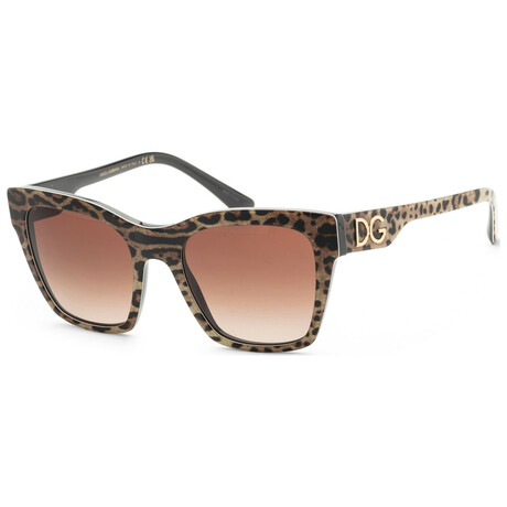 Dolce & Gabbana // Women's DG4384-316313-53 // Leo Brown On Black + Brown Gradient