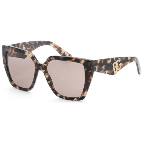 Dolce & Gabbana // Women's DG4438-34387N-55 // Havana Brown Pearl + Light Purple Brown