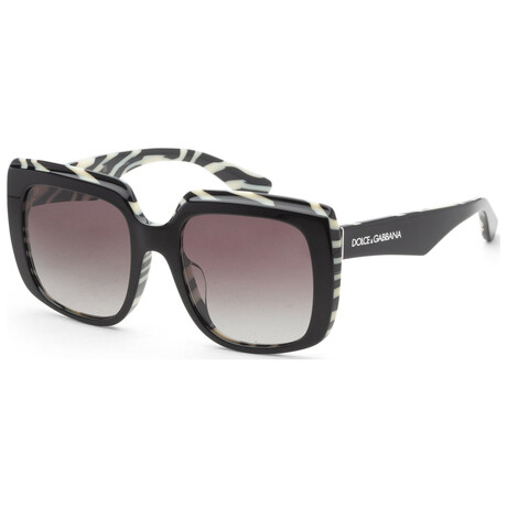 Dolce & Gabbana // Women's Asian-Fit DG4414F-33728G-54 // Top Black On Zebra + Grey Gradient