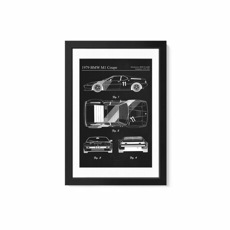 1979 BMW M1 Coupe by Joseph Fernando (24"H x 16"W x 1"D)