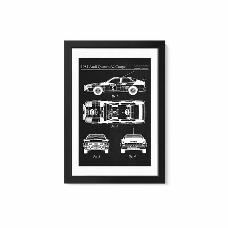 1981 Audi Quattro A2 Coupe by Joseph Fernando (24"H x 16"W x 1"D)