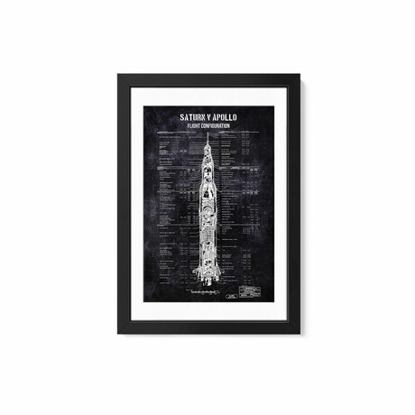 Saturn V Apollo Configuration by Joseph Fernando (24"H x 16"W x 1"D)