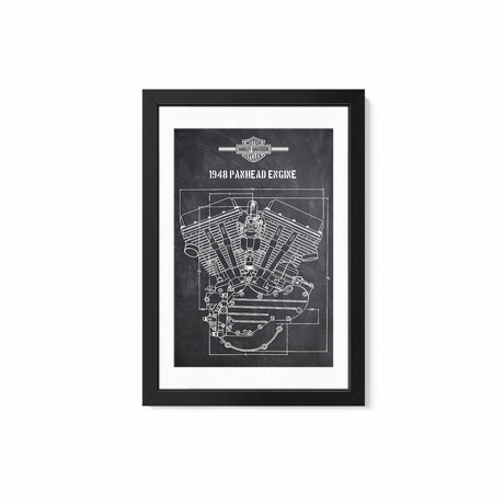1948 Panhead Engine by Joseph Fernando (24"H x 16"W x 1"D)
