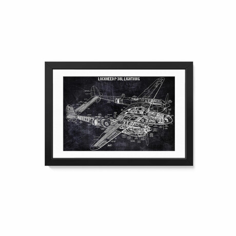 Lockheed P-38l Lightning by Joseph Fernando (16"H x 24"W x 1"D)