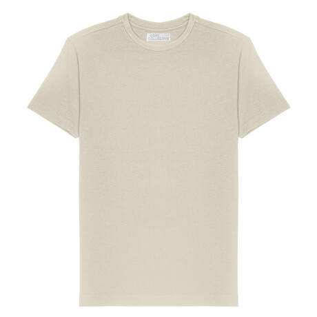 Prime Luxury Classic Fit Crewneck Short Sleeve Shirt // Oatmeal (S)