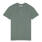 Prime Luxury Classic Fit Henley Short Sleeve Shirt // Green Milieu (L)