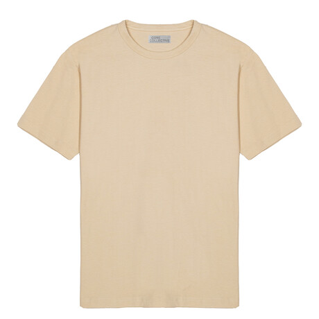 Griddy Open End Rough Handfeel Boxy Fit Short Sleeve Shirt // Tapioca (S)