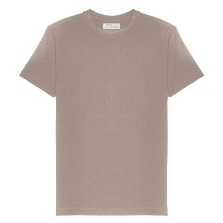 Prime Luxury Classic Fit Crewneck Short Sleeve Shirt // Taupe Gray (S)