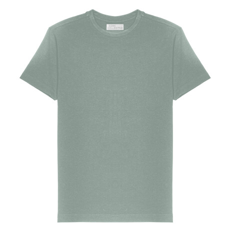 Prime Luxury Classic Fit Crewneck Short Sleeve Shirt // Green Milieu (S)