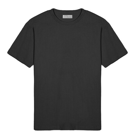 Griddy Open End Rough Handfeel Boxy Fit Short Sleeve Shirt // Black (S)