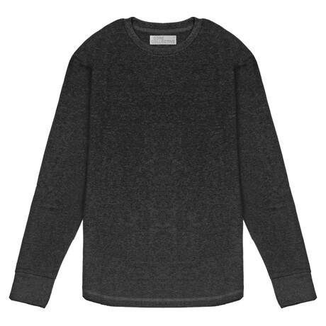 Horizon Ottoman Scoop Long Sleeve Crewneck Shirt // Black (S)