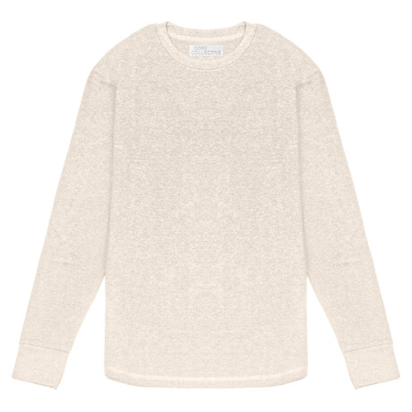 Horizon Ottoman Scoop Long Sleeve Crewneck Shirt // Oat (S)