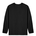 Clarity Flatback Crinkle Knit Long Sleeve Shirt // Black (L)