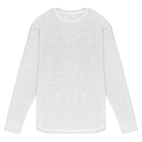 Horizon Ottoman Scoop Long Sleeve Crewneck Shirt // White (S)