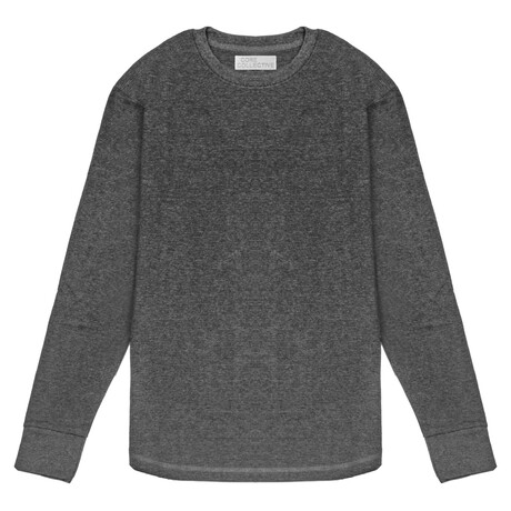 Horizon Ottoman Scoop Long Sleeve Crewneck Shirt // Charcoal (S)