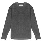 Horizon Ottoman Scoop Long Sleeve Crewneck Shirt // Charcoal (L)