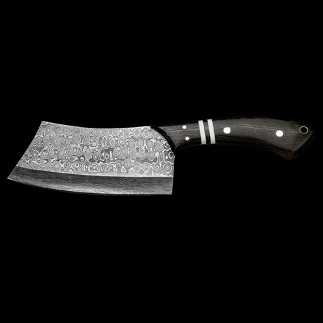 Damascus Cleaver Knife // Premium Wood // 4.75"