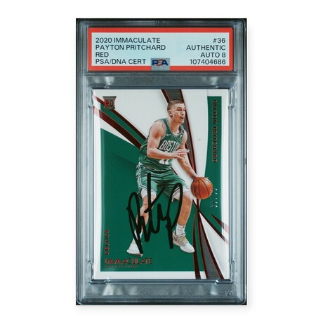 Payton Pritchard // 2020 Panini Immaculate Red #21/49 RC // Signed // PSA 8 Auto
