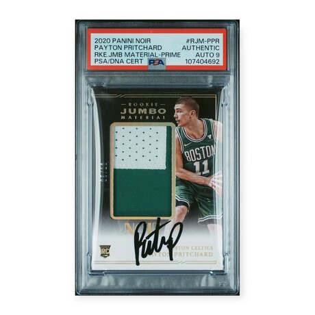 Payton Pritchard // 2020 Panini Noir Jumbo Prime #5/10 RC // Signed // PSA 9 Auto