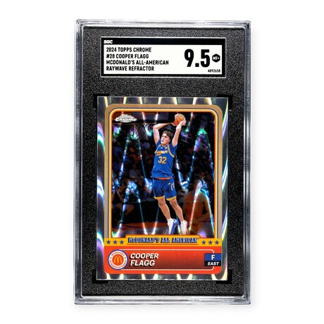 Cooper Flagg // 2024 Topps Chrome Raywave All-American RC // SGC 9.5 Mint+